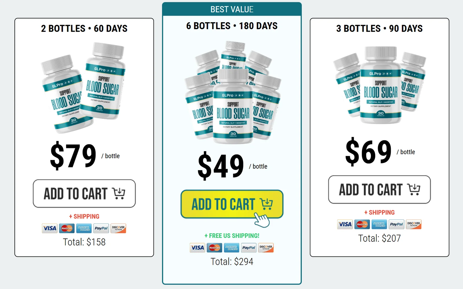 GLPro 6 bottles